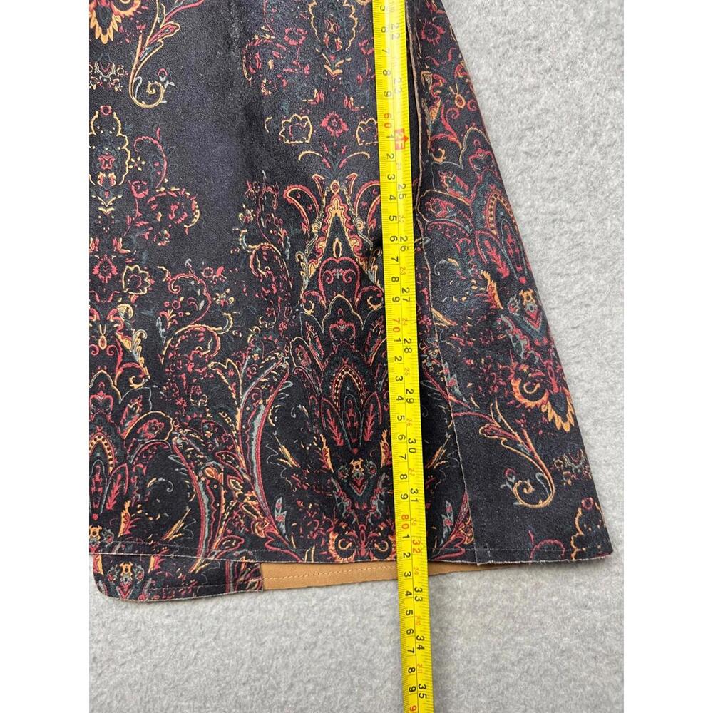 Anthropologie Solitaire Womens Midi Trench Jacket Size S Paisley Boho Faux Suede - Picture 4 of 11